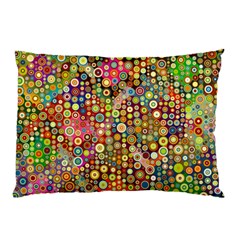 Multicolored Retro Spots Polka Dots Pattern Pillow Case by EDDArt