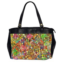 Multicolored Retro Spots Polka Dots Pattern Office Handbags (2 Sides) 