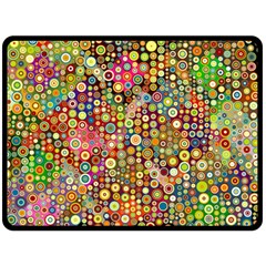 Multicolored Retro Spots Polka Dots Pattern Fleece Blanket (large)  by EDDArt