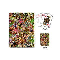 Multicolored Retro Spots Polka Dots Pattern Playing Cards (mini)  by EDDArt