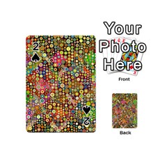 Multicolored Retro Spots Polka Dots Pattern Playing Cards 54 (mini)  by EDDArt