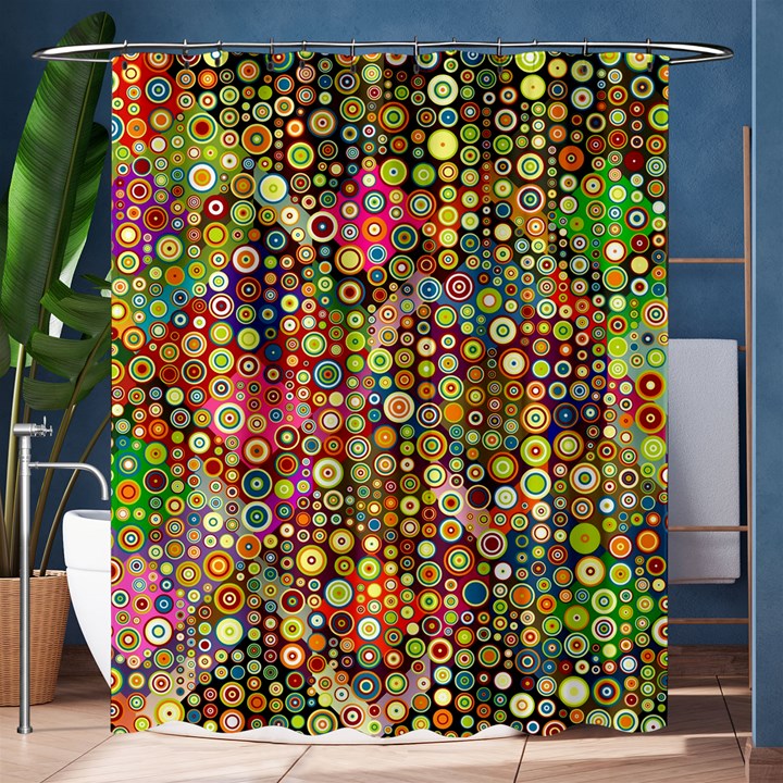 Multicolored Retro Spots Polka Dots Pattern Shower Curtain 60  x 72  (Medium) 