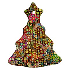 Multicolored Retro Spots Polka Dots Pattern Ornament (christmas Tree)  by EDDArt