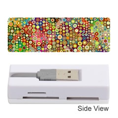 Multicolored Retro Spots Polka Dots Pattern Memory Card Reader (stick)  by EDDArt