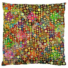 Multicolored Retro Spots Polka Dots Pattern Large Cushion Case (one Side) by EDDArt