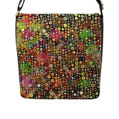 Multicolored Retro Spots Polka Dots Pattern Flap Messenger Bag (l)  by EDDArt