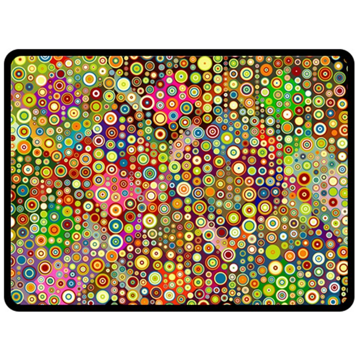 Multicolored Retro Spots Polka Dots Pattern Double Sided Fleece Blanket (Large) 