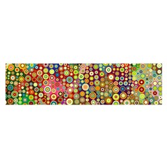 Multicolored Retro Spots Polka Dots Pattern Satin Scarf (oblong) by EDDArt