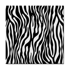 Zebra Stripes Pattern Traditional Colors Black White Tile Coasters by EDDArt