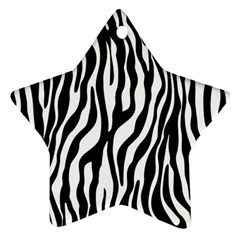 Zebra Stripes Pattern Traditional Colors Black White Ornament (star) by EDDArt