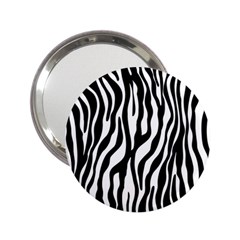 Zebra Stripes Pattern Traditional Colors Black White 2 25  Handbag Mirrors by EDDArt