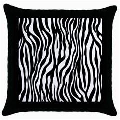 Zebra Stripes Pattern Traditional Colors Black White Throw Pillow Case (black) by EDDArt