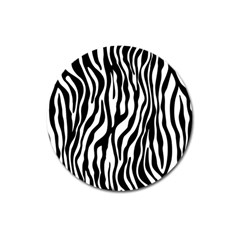 Zebra Stripes Pattern Traditional Colors Black White Magnet 3  (round) by EDDArt