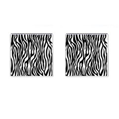 Zebra Stripes Pattern Traditional Colors Black White Cufflinks (square) by EDDArt