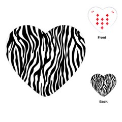 Zebra Stripes Pattern Traditional Colors Black White Playing Cards (heart)  by EDDArt