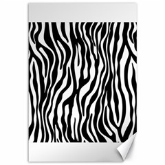 Zebra Stripes Pattern Traditional Colors Black White Canvas 12  X 18  