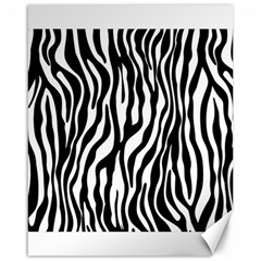 Zebra Stripes Pattern Traditional Colors Black White Canvas 16  X 20   by EDDArt