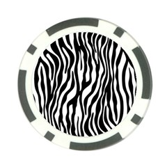 Zebra Stripes Pattern Traditional Colors Black White Poker Chip Card Guard by EDDArt