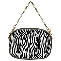 Zebra Stripes Pattern Traditional Colors Black White Chain Purses (one Side)  by EDDArt