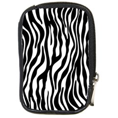 Zebra Stripes Pattern Traditional Colors Black White Compact Camera Cases by EDDArt