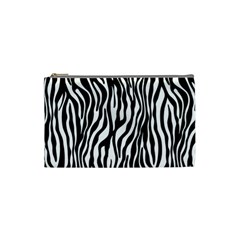 Zebra Stripes Pattern Traditional Colors Black White Cosmetic Bag (small)  by EDDArt