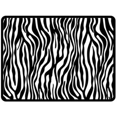 Zebra Stripes Pattern Traditional Colors Black White Fleece Blanket (large)  by EDDArt