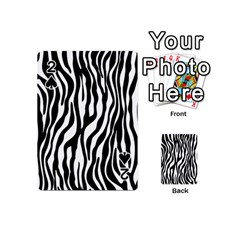 Zebra Stripes Pattern Traditional Colors Black White Playing Cards 54 (mini)  by EDDArt