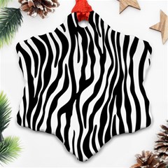 Zebra Stripes Pattern Traditional Colors Black White Ornament (snowflake) by EDDArt