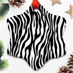 Zebra Stripes Pattern Traditional Colors Black White Ornament (Snowflake) Front