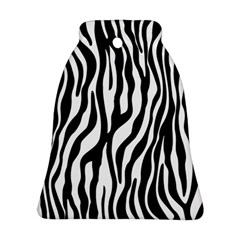 Zebra Stripes Pattern Traditional Colors Black White Bell Ornament (two Sides) by EDDArt