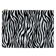 Zebra Stripes Pattern Traditional Colors Black White Cosmetic Bag (xxl)  by EDDArt