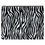 Zebra Stripes Pattern Traditional Colors Black White Cosmetic Bag (XXXL)  Front