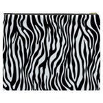 Zebra Stripes Pattern Traditional Colors Black White Cosmetic Bag (XXXL)  Back