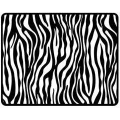 Zebra Stripes Pattern Traditional Colors Black White Double Sided Fleece Blanket (medium)  by EDDArt