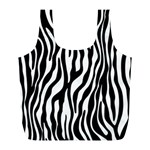 Zebra Stripes Pattern Traditional Colors Black White Full Print Recycle Bags (L)  Front