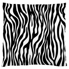 Zebra Stripes Pattern Traditional Colors Black White Large Flano Cushion Case (two Sides) by EDDArt