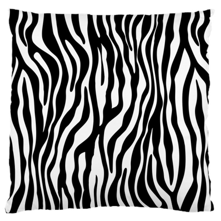 Zebra Stripes Pattern Traditional Colors Black White Large Flano Cushion Case (Two Sides)