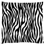 Zebra Stripes Pattern Traditional Colors Black White Large Flano Cushion Case (Two Sides) Back