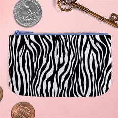 Zebra Stripes Pattern Traditional Colors Black White Large Coin Purse