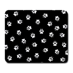 Footprints Dog White Black Large Mousepads by EDDArt