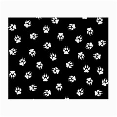 Footprints Dog White Black Small Glasses Cloth (2-side) by EDDArt