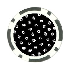 Footprints Dog White Black Poker Chip Card Guard (10 Pack) by EDDArt