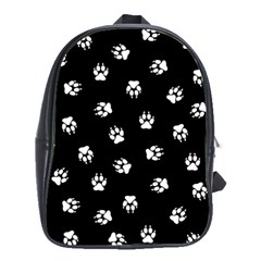 Footprints Dog White Black School Bags(large)  by EDDArt