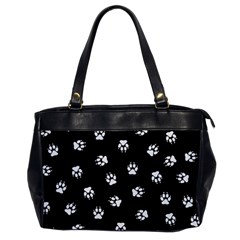 Footprints Dog White Black Office Handbags by EDDArt