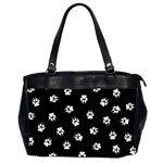 Footprints Dog White Black Office Handbags (2 Sides)  Front