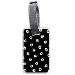 Footprints Dog White Black Luggage Tags (one Side)  by EDDArt