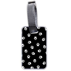 Footprints Dog White Black Luggage Tags (two Sides) by EDDArt