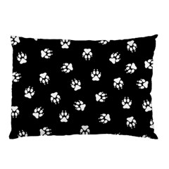 Footprints Dog White Black Pillow Case (two Sides) by EDDArt