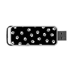 Footprints Dog White Black Portable Usb Flash (two Sides) by EDDArt