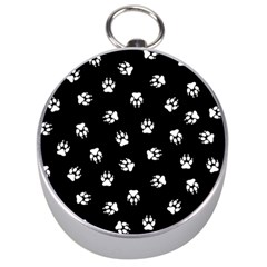 Footprints Dog White Black Silver Compasses by EDDArt